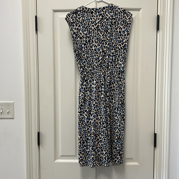 BCBG Maxazria size small wrap dress in blue and black cheetah - Picture 3 of 3